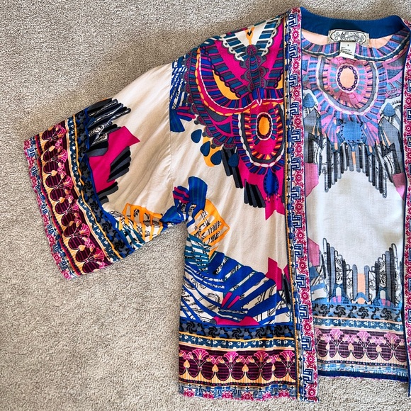 Kimono Short Sleeve Multi Color Cover Up - Picture 3 of 5